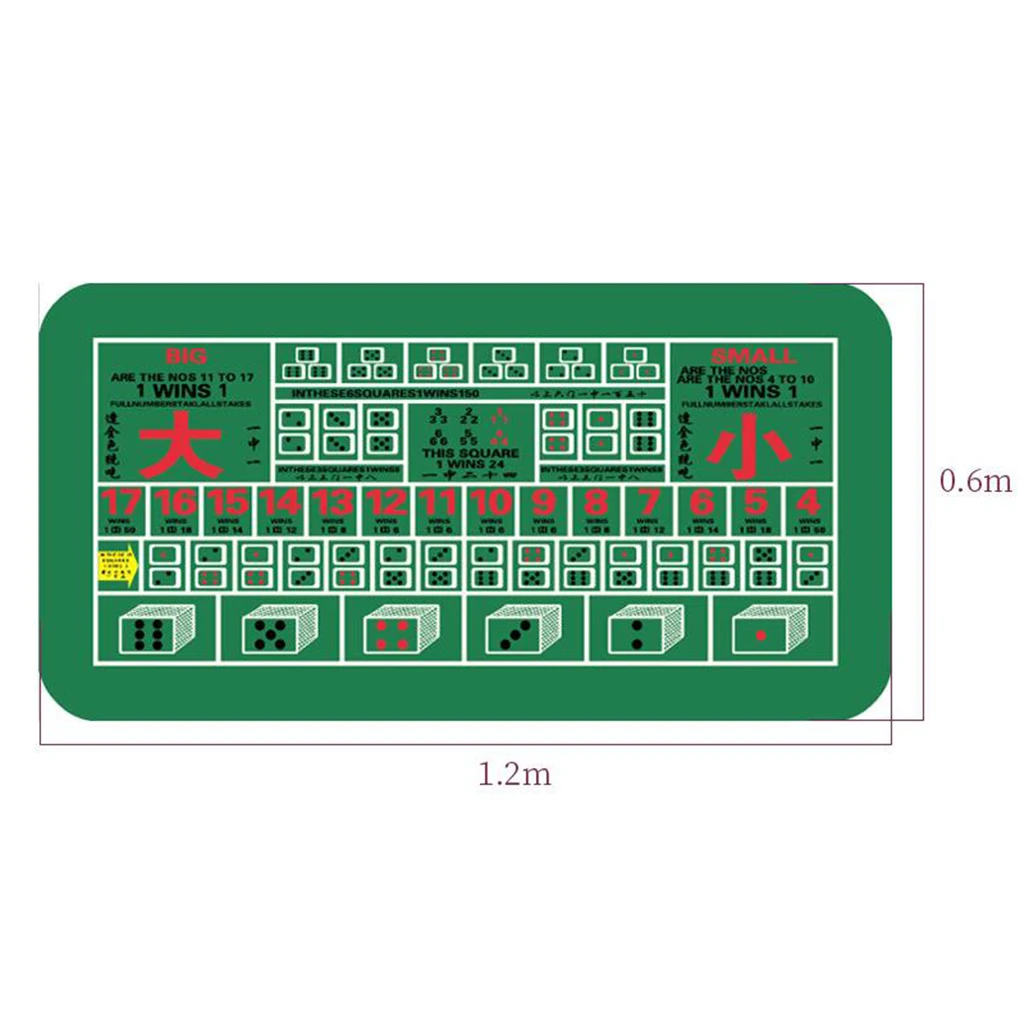 1cm Poker Table Mat Tabletop Layout Casino Craps Accessories