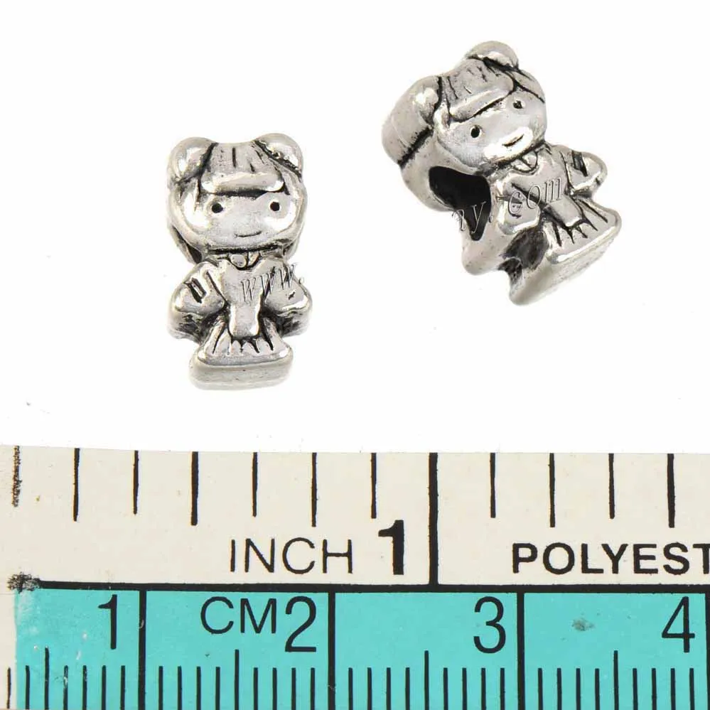 

European Beads Charms Bangles DIY Jewelry Findings Woman Girl Antique fashion Metal Parts 20pcs Bracelets Making Supplies