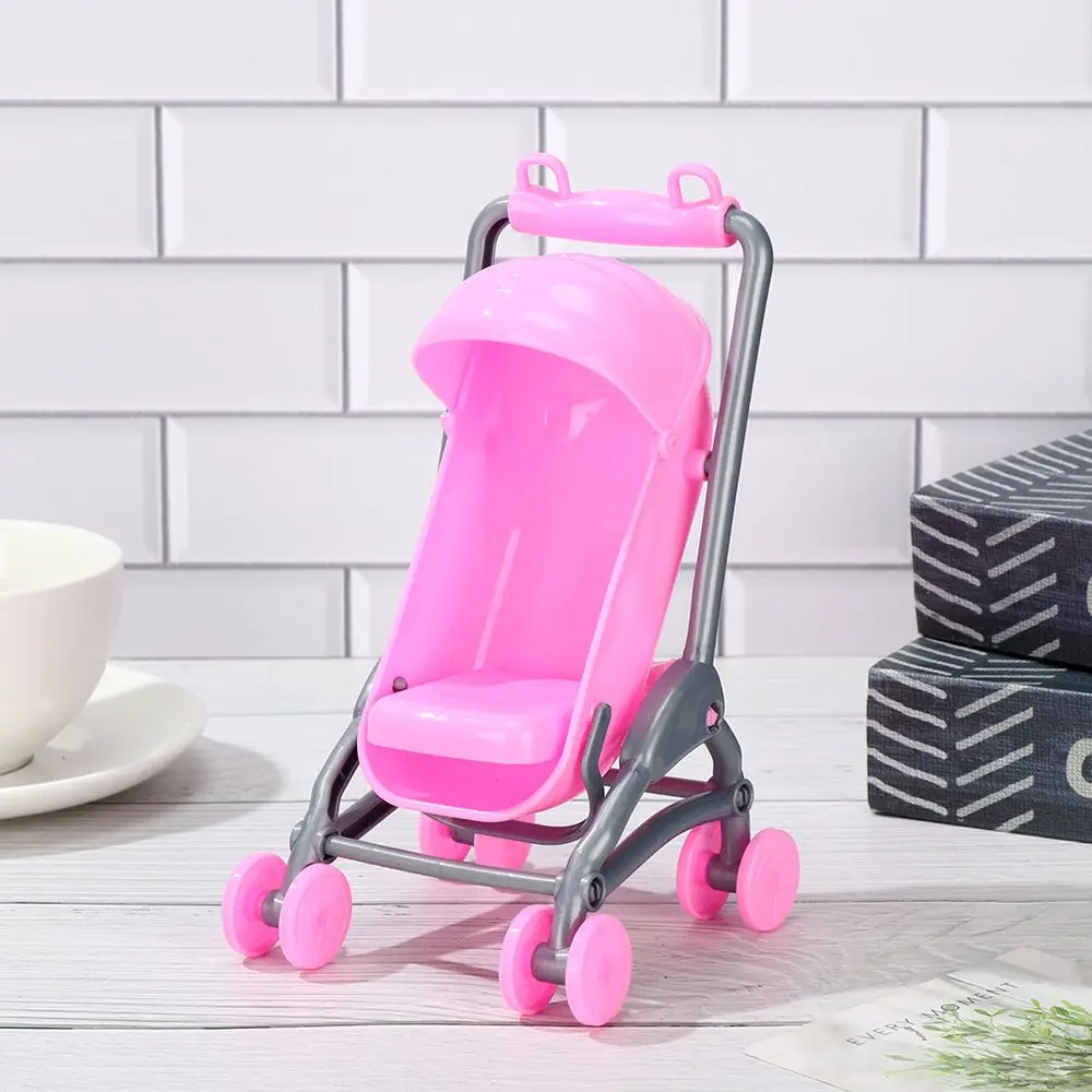 Photo Props Plastic Car Playing House Infant Carts Dollhouse Furniture Miniature Baby Stroller Dolls Accessories