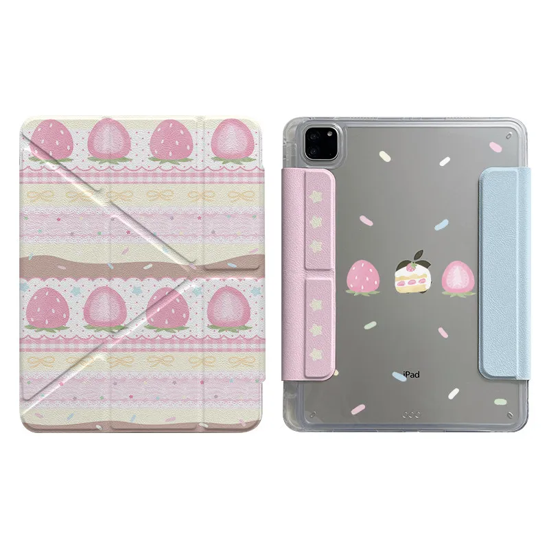Ins Cute Y-Fold Tablet Case with Stylish Design