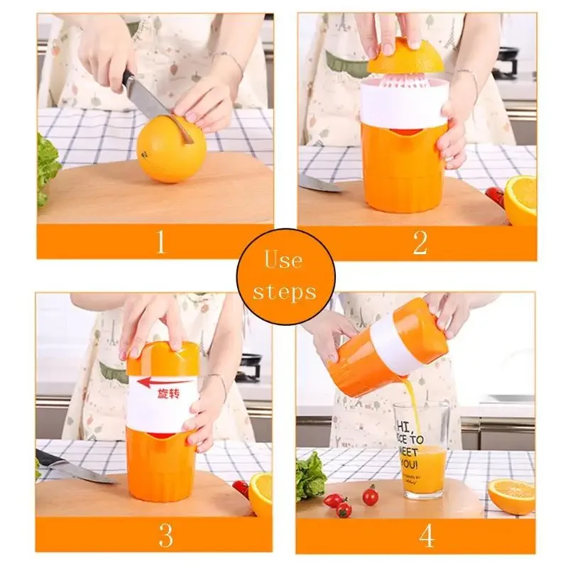 Portable Manual Citrus Juicer Orange Lemon Fruit Squeezer 300ML Orange Juice Cup