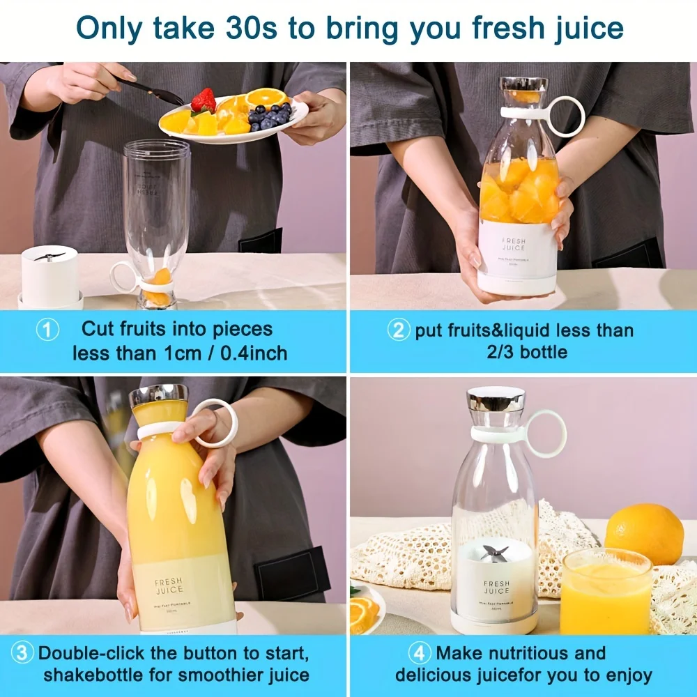 Portable electric juicer magnetic suction USB charging mini fruit blender juicer gift 2