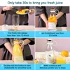 Portable electric juicer magnetic suction USB charging mini fruit blender juicer gift 2