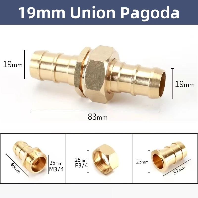 Brass Double Pagoda Joints Male Thread Union Joints Copper