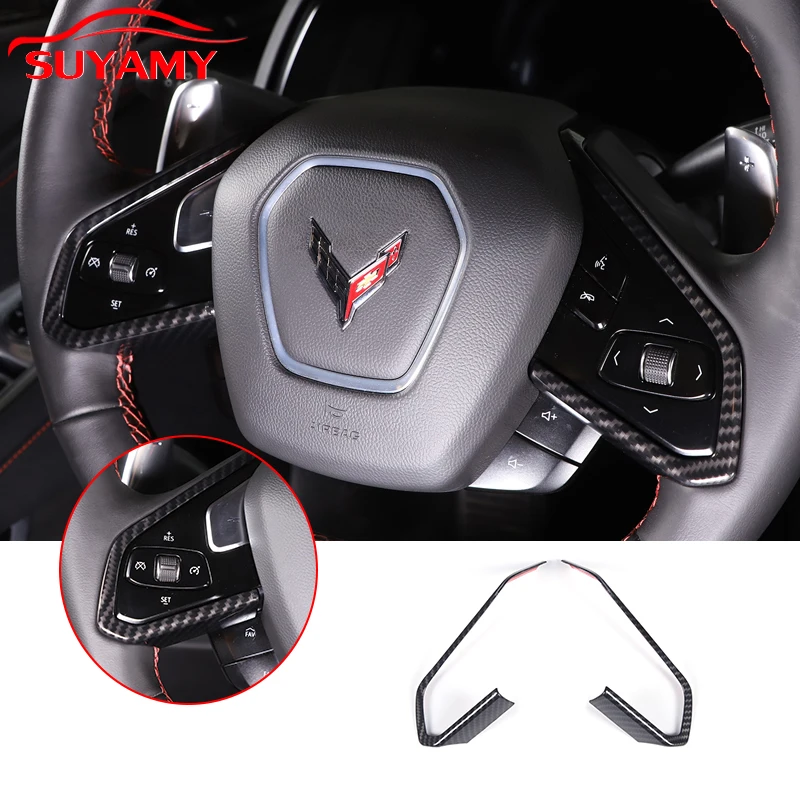 

ABS Car Steering Wheel Button Panel Frame Trim Cover For 2020-2023 Corvette C8 Auto Interior Accessories