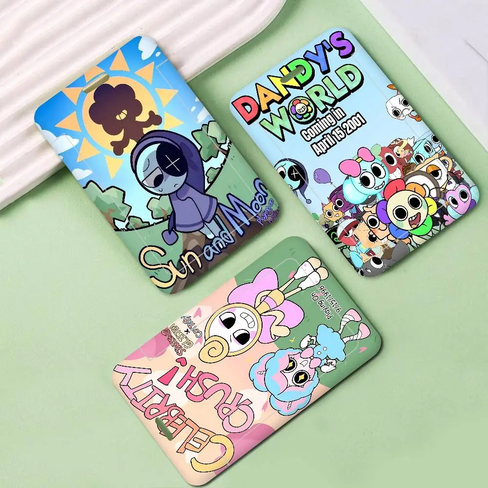 인기 게임 D-Dandys World 1Pcs 작업 명함 홀더 비즈니스 작업 카드 ID 배지 끈 홀더 남성 여성 ID 비즈니스 케이스