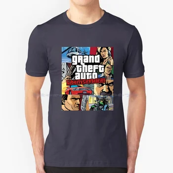 Grand Theft Auto Liberty City Stories - V - Iii 티셔츠, 100% 코튼 티, Grand Theft Auto 5 Trilogy V Online 6 San Andreas