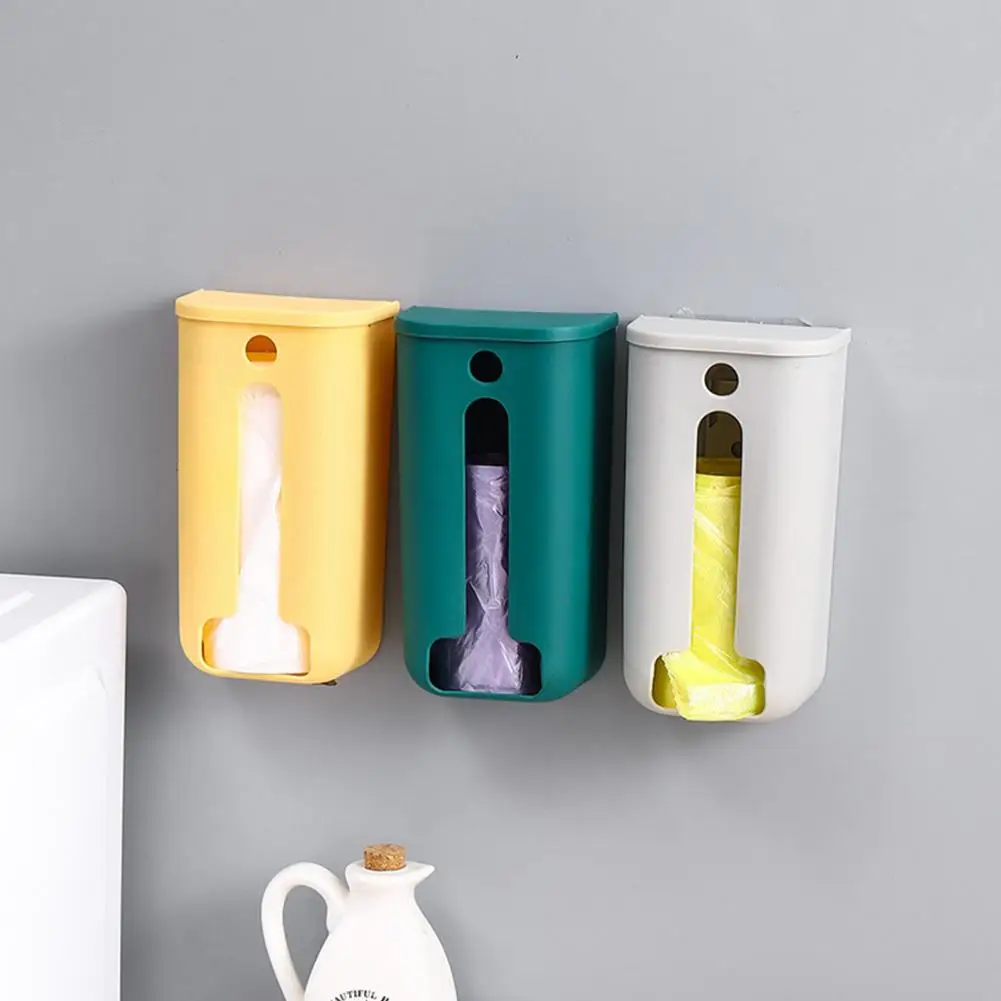 Trash Bag Dispenser Holder, Wall Mount Acrylic Kitchen Organizer Storage Box