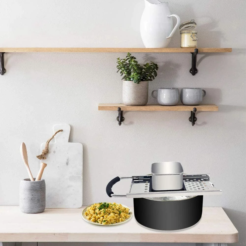 Stainless Steel Spaetzle Maker with Comfort Rubber Grip Handle for Dumpling Noodle