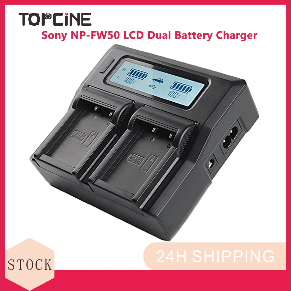 

Topcine LCD Dual Channel SONY NP-FW50 Battery Charger for A7R2 A7M2 A5000 A5100 A6000 A6300 A6500 A7R A7RM2 Cameras