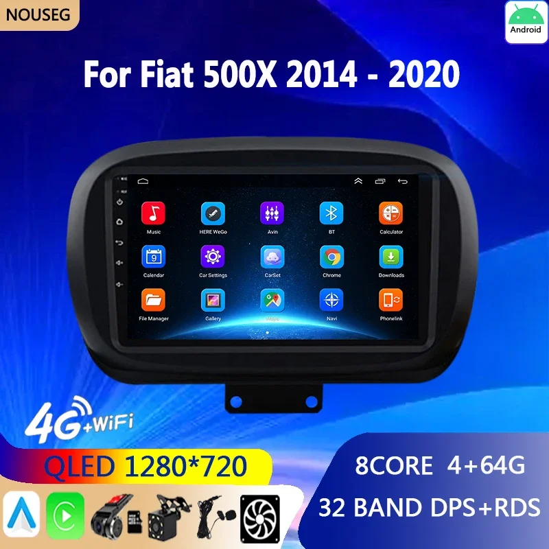 Android Car Radio Multimedia Per Fiat 500X 2014-2020 Lettore Video Multimediale Navigazione Stereo Gps Carplay Android Auto
