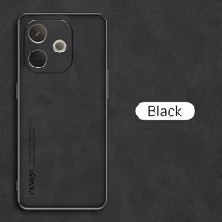 Luxury Sheepskin Leather Silicone Protective Bumper Case - OPPO A5m 4G (Black 1)