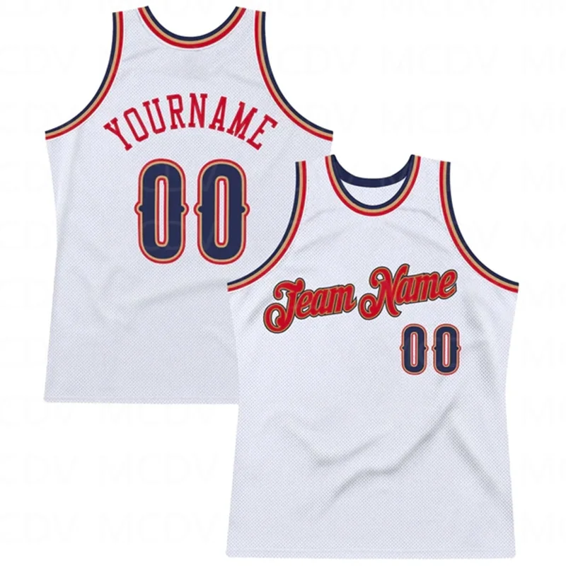 Cheap Custom White Black Authentic Throwback Basketball Jersey