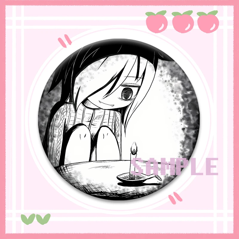 Tomoko Kuroki Exquisite Tinplate Brooches Anime Figure Pins Funny