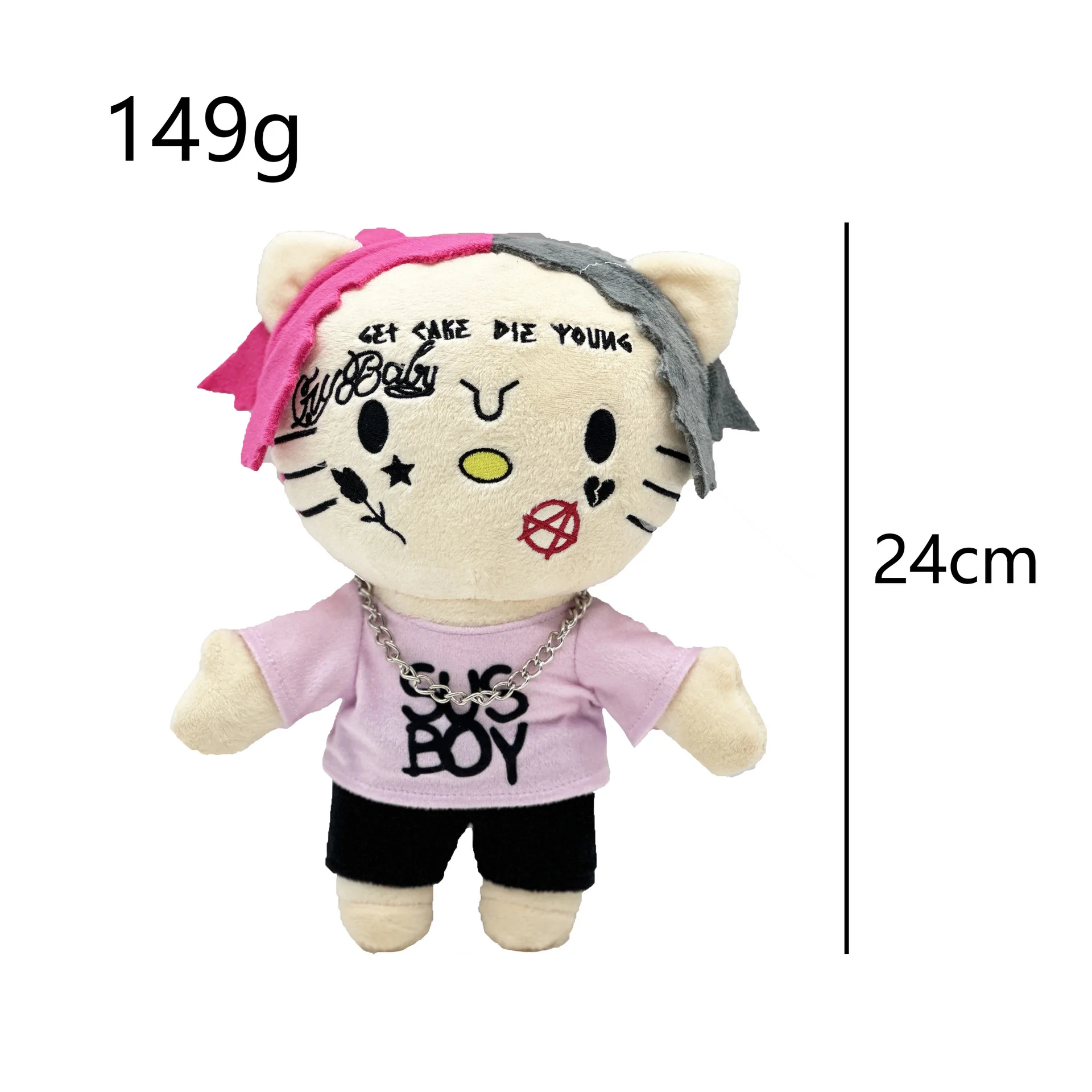 Peluche de Hello Kitty Miniso de 2024 estilos, Travis Scott, Hello Selena, juguete de dibujos