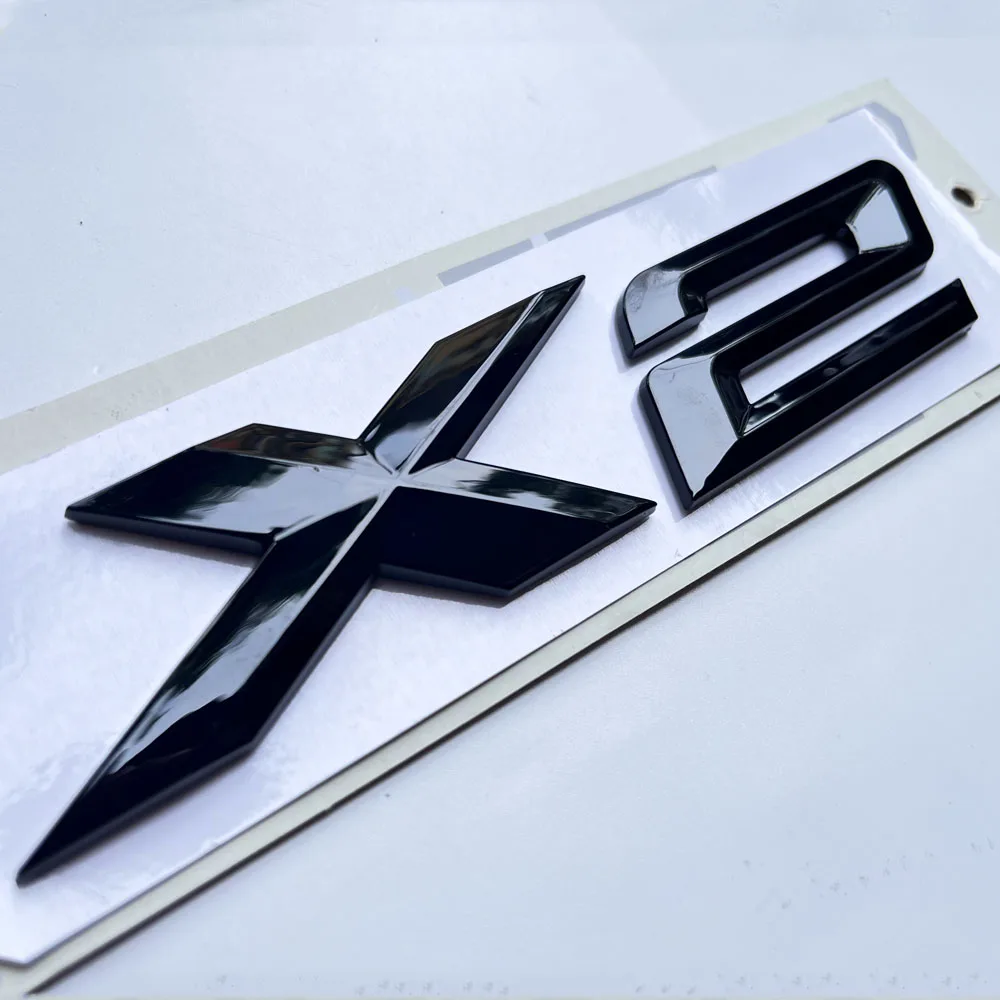 Per Bmw X2 Lettering Car 3D Emblem Accessori Badge X2 Logo Sticker Black Gloss