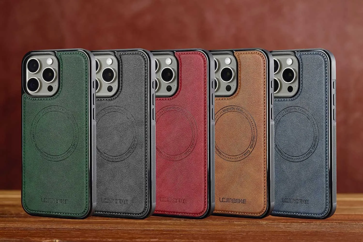 Premium Magnetic Leather Phone Case - Shockproof Mag-Safe Soft Back Cover