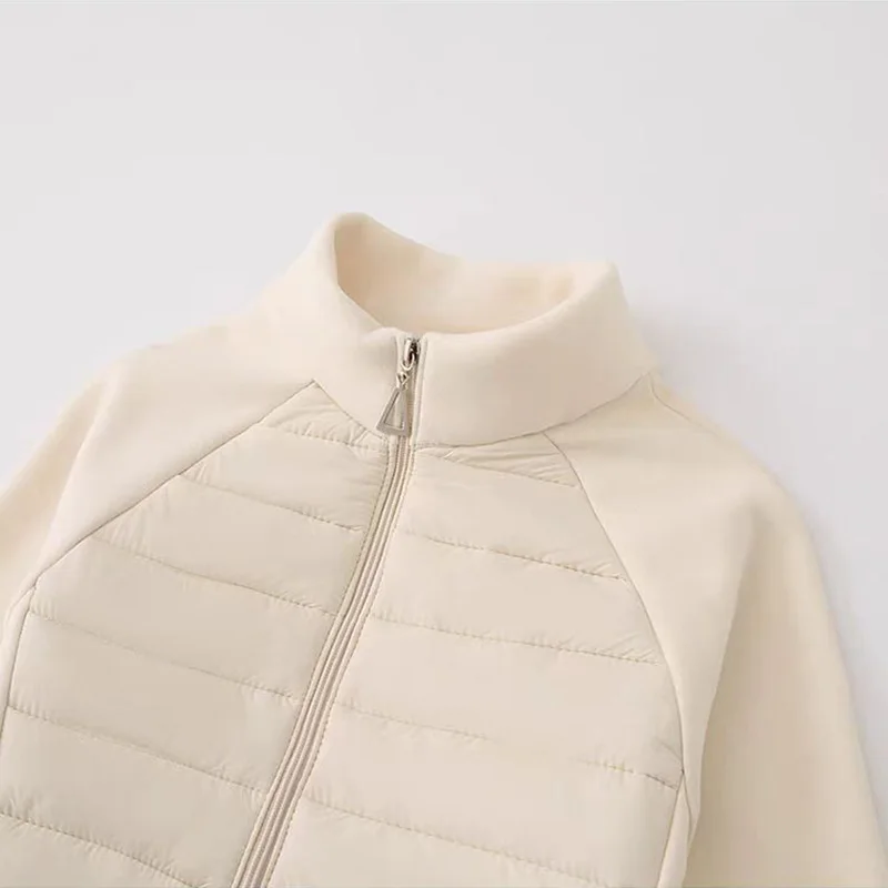 Golf Winter New Product Women's Outdoor Sports Short Jacket Comfortable Splicing Stand up Collar Coat Versatile Slimming Top