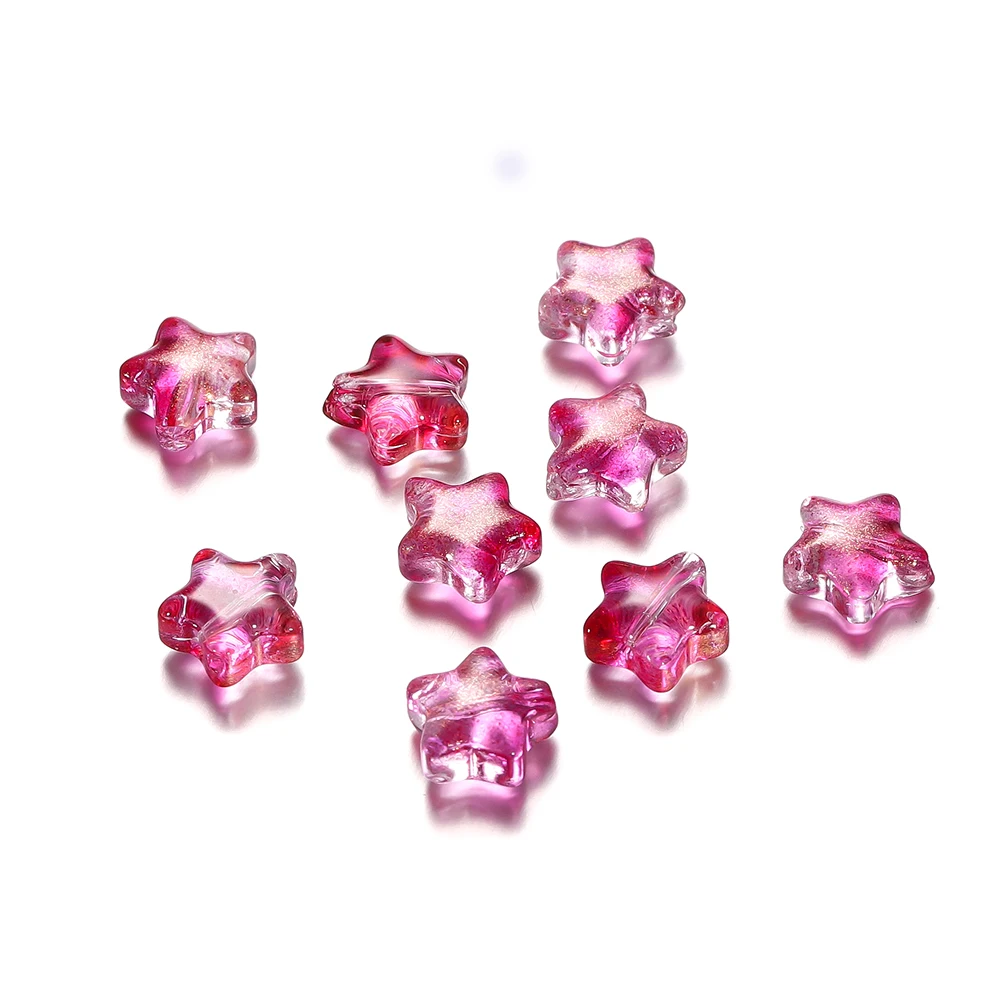 Vibrant Star-Shaped Czech Glass Beads for DIY Jewelry & Accessories (30 Pieces)