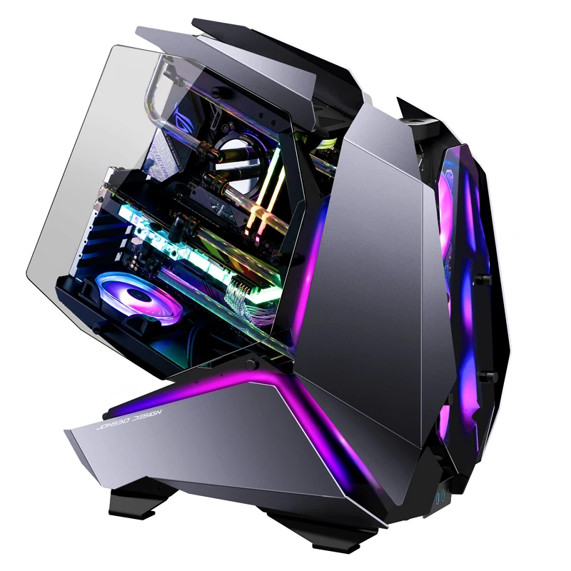 JONSBO MOD-5 Game E-sports Case All Aluminum Special-shaped Glass Chassis Support ATX Motherboard 360 Water-cooled 5V ARGB
