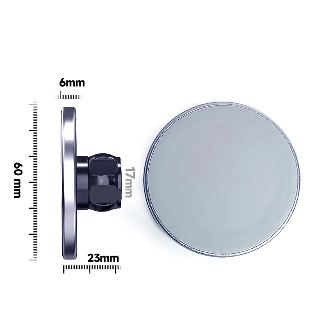 Aluminium-Magnetfuß für iPhone 14 13 12 für Magsafe 17 mm Buchse Handyhalterung Magnethalter Abnehmbarer Handy-Ständer – Detail 2