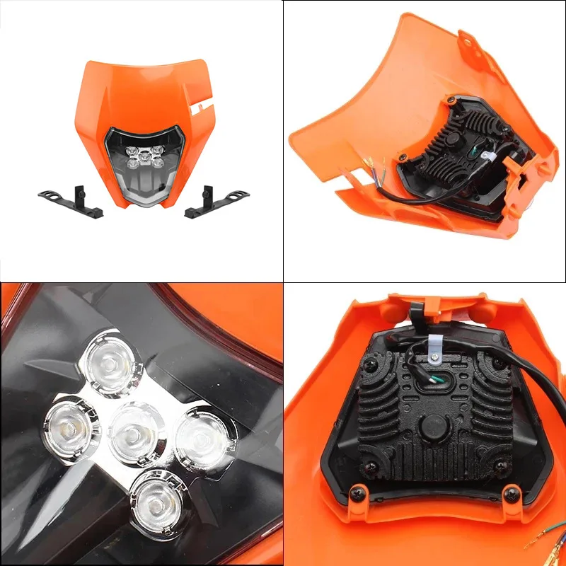

For KTM EXC Headlight Plate Motorcycle Led Headlights Supermoto Enduro Universal 2007 2020 XC SX MX Dirt Bike Motocross Headlamp