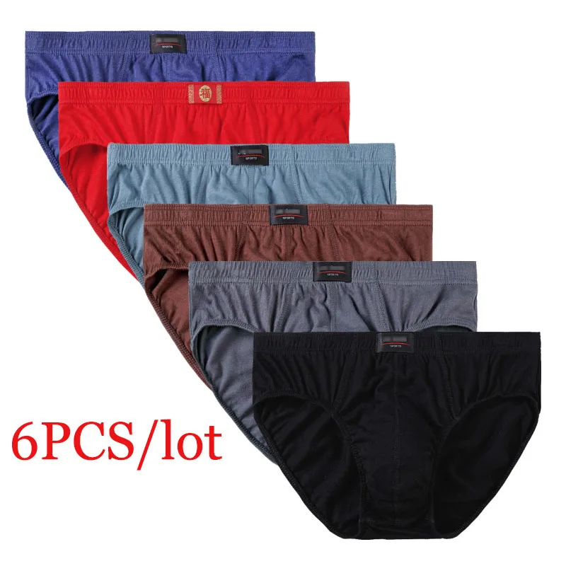 6pcsLot5XL100CottonMenBriefsUnderwearMaleBriefsUnderpantsfor