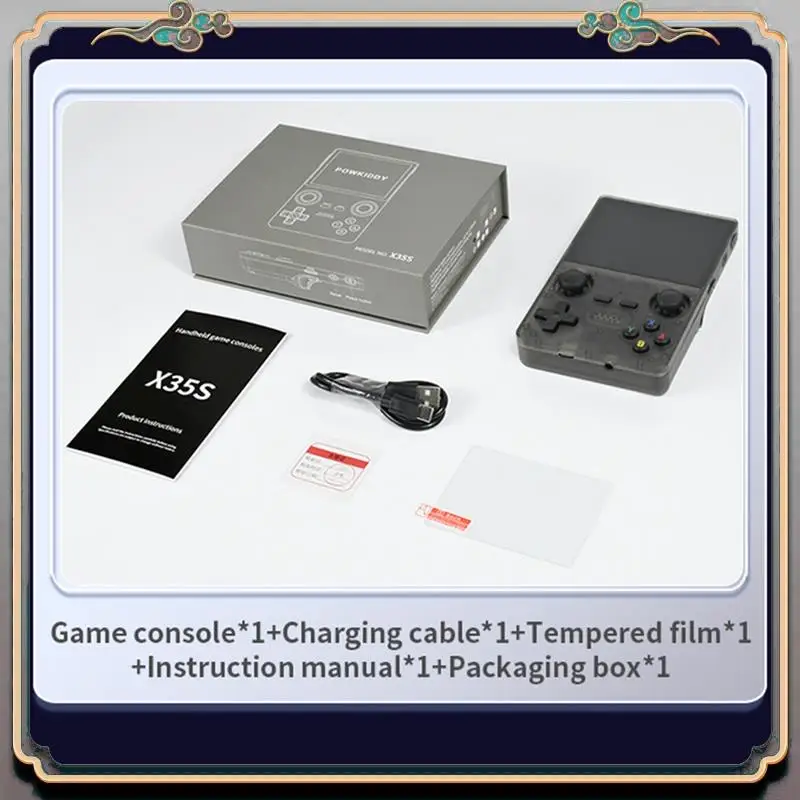A46M-X35S Handheld Video Game Console Hall Joystick Open Source 16G+128G Retro Game Controller For PSP/GBA/N64/MD Emulator