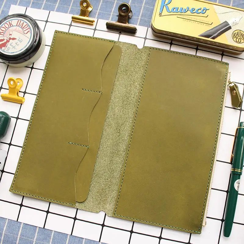 Frothenon Litchi Grain Leather Travelers Notebook Card Bag Storage Bag Per Midori Traveller'S Notebook Vintage Retro Accessories