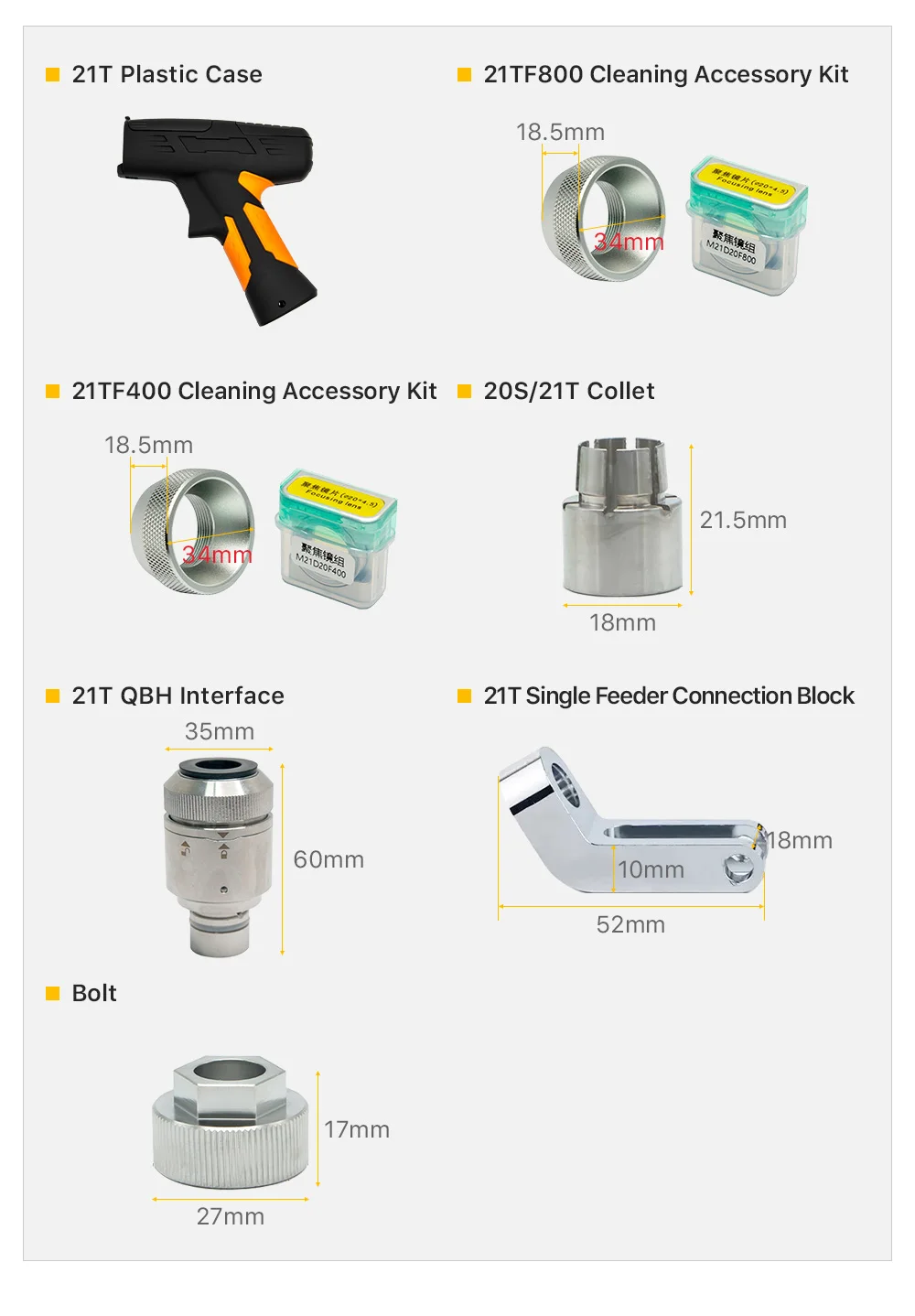 Original sup weiye lasers chweißkopf zubehör verbindungs block schraube qbh schnitts telle reinigungs set für sup20s sup21t sup23t etc. – Detail 4