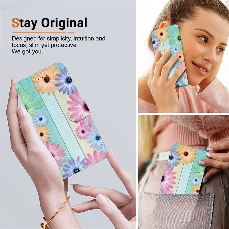 Adorable Cartoon Leather Wallet Book Cover Phone Case