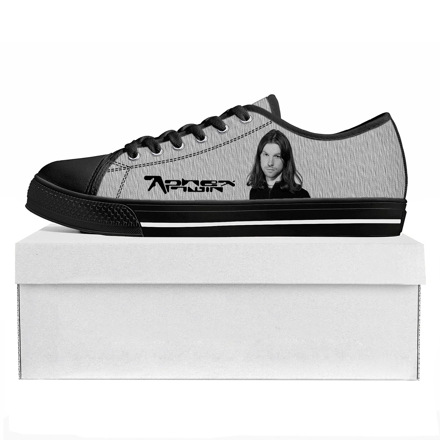 

Aphex Twin Electronic Music DJ Mixer Low Top High Quality Sneakers Mens Womens Teenager Canvas Sneaker Couple Shoes Custom Shoe