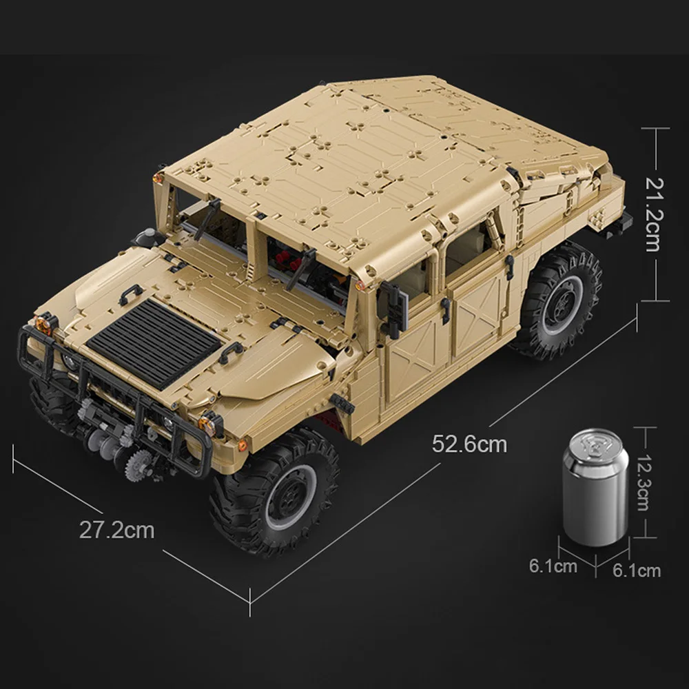 Technisches modernes Militärfahrzeug im Maßstab 1:8, 4 x 4, gepanzertes Humvee ORV-Baustein, Baumodell, Ziegelauto, Spielzeug für Geschenke