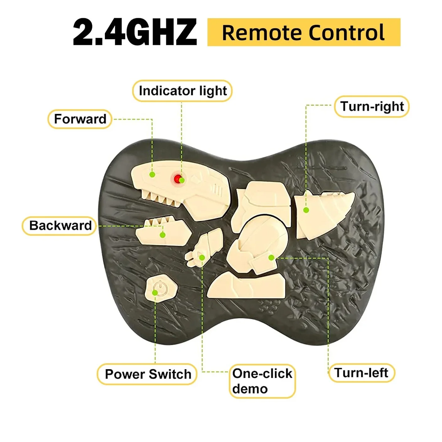 2.4G Wireless Remote Control Dinosaur with Electric Lights and Sound Effects,5-channel Brontosaurus Toys,Best Gifts 5