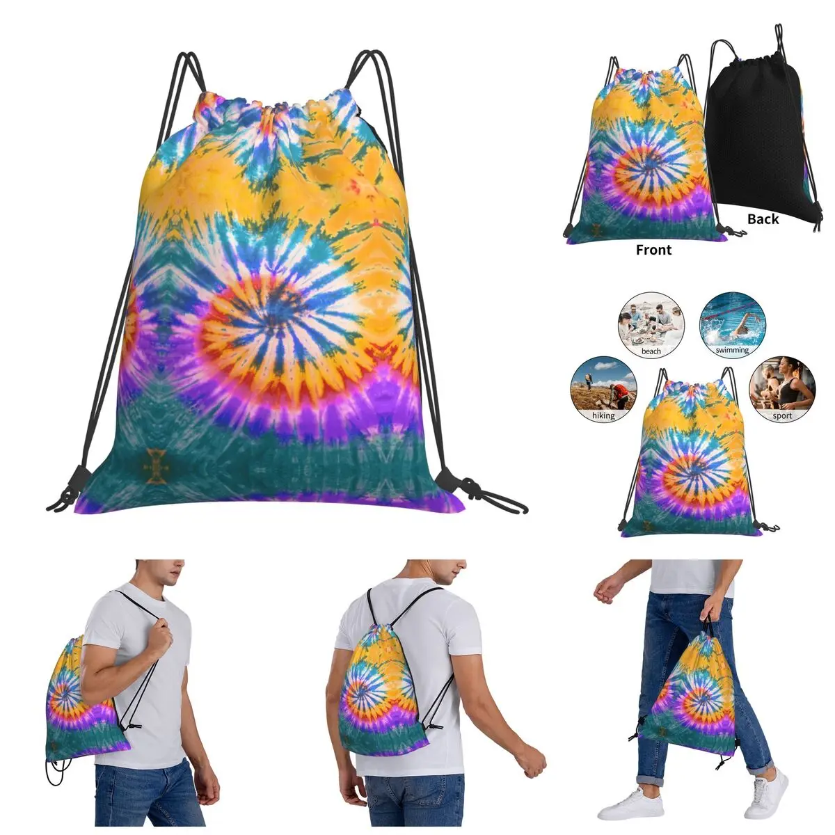 

Backpack Humor Graphic Drawstring Bags Gym Bag Tie Dye (28) Classic Rucksack