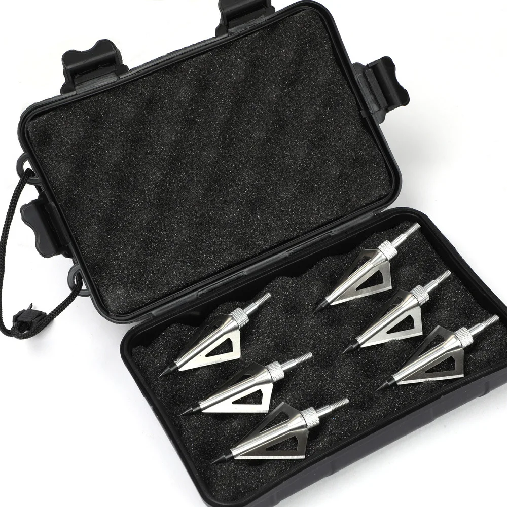 Arrow Archery Hunting Broadheads 100Grain 1pc ArrowHead Box Storage Arrows Points Compound Bow Crossbow Hunting Outdoor 6pcs