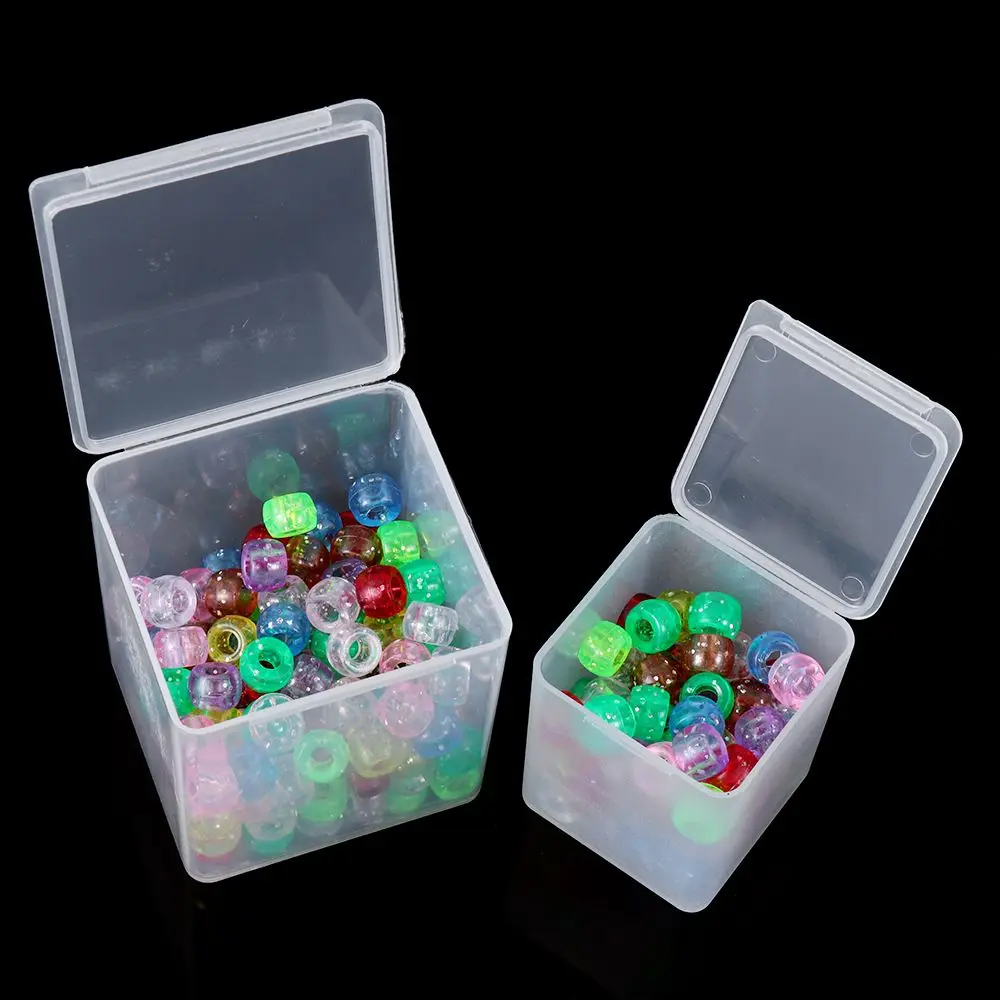 1Pcs Small Clear Plastic Beads Storage Box Small Items Crafts Hardware Storage Container Case