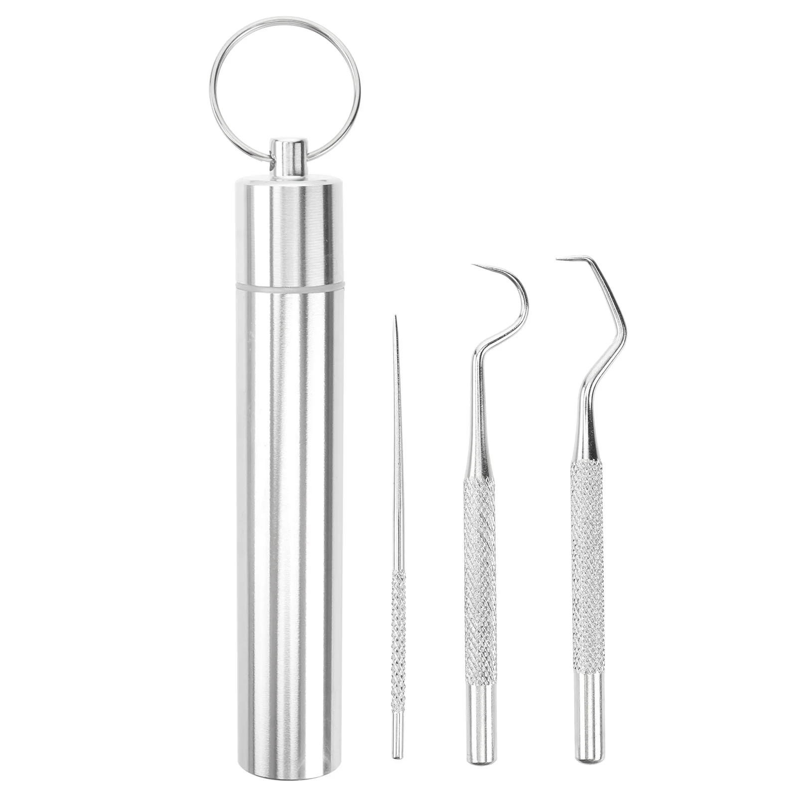

Mini Floss Teeth Picker Toothpick with A Container Portable Toothpicks Key Chain Travel