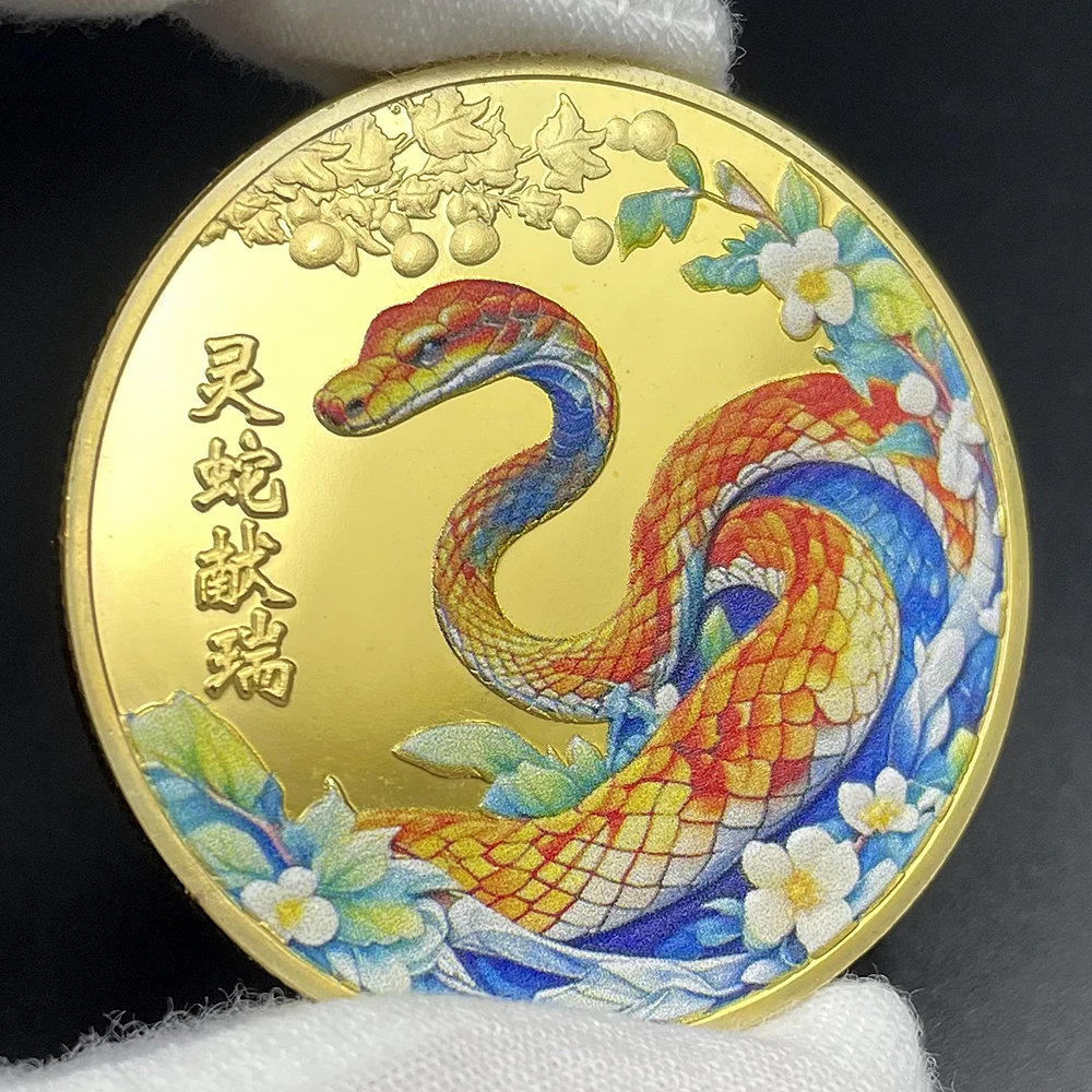 2025 New Year of The Snake Coins Collectibles 3D Relief Mascot Decoracion Feng Shui Chinese Zodiac Commemorative Coin in Capsule 1