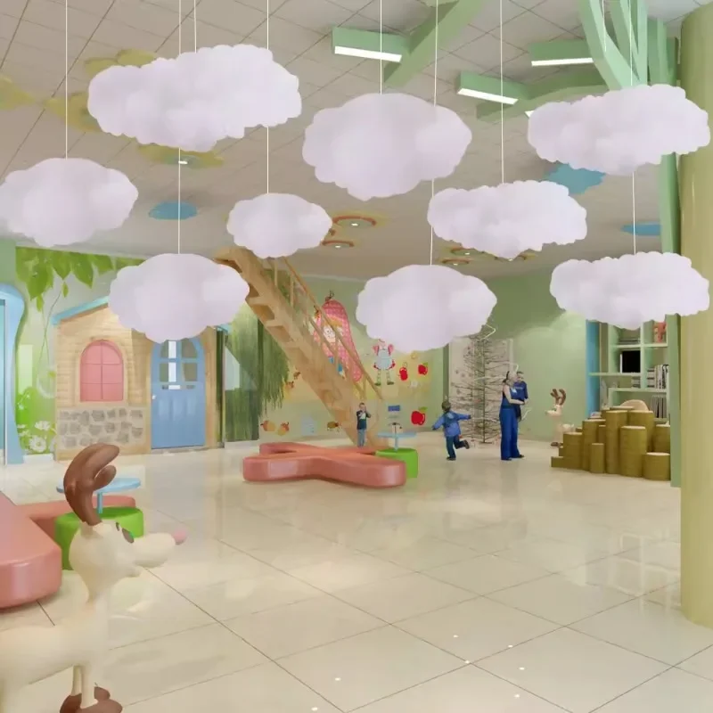 White Fluffy Cloud Decor for Wedding Christmas DIY Hanging Props Home Wall Decoration