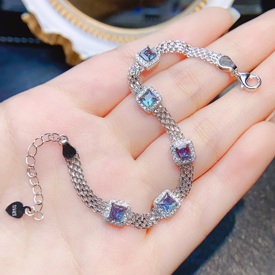 Halo Bracciale Taglio Rotondo Per Donna In Argento Sterling - Jewelry - Foto 9