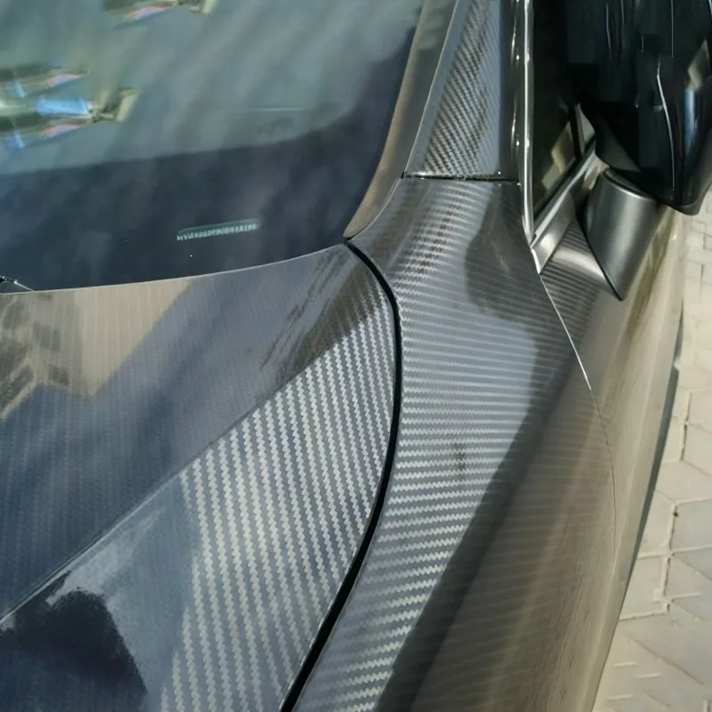 Carbon Fiber Car Body Vinyl Wrap Accessory Glossy Black Sticker 6D Auto Foil Cover Motorcycle Decor Film Exterior Modification