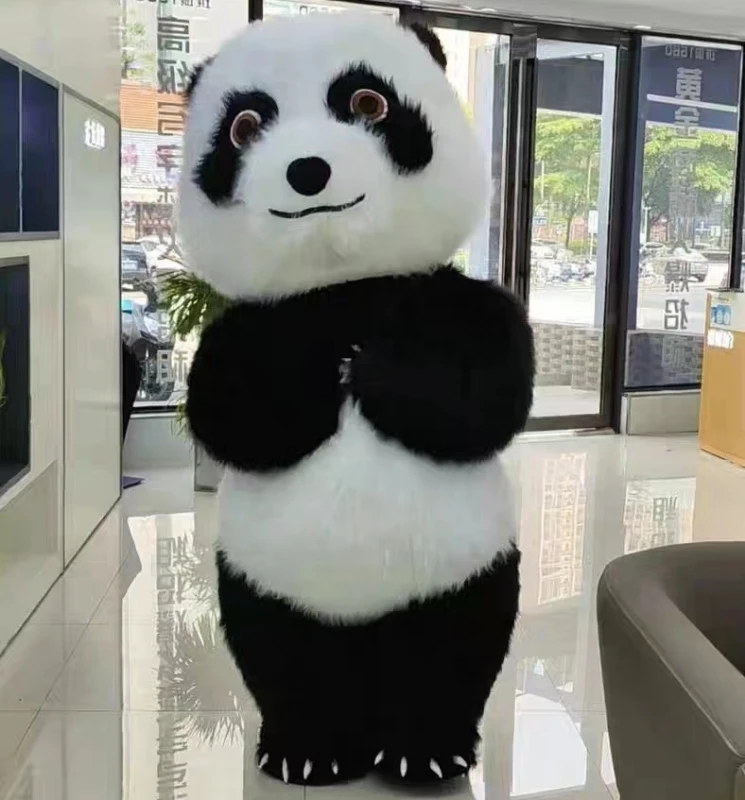 

2024 Polar Bear Panda Teddy Bear Costume Mascot for Advertising Halloween Adult Fursuit Furry Carnival Air Costume Animal