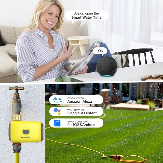 Tuya Smart Zigbee Watering Timer Sprinkler Drip Irrigation System Controller Brass Inlet Support Home Assistant Zigbee2mqtt 5