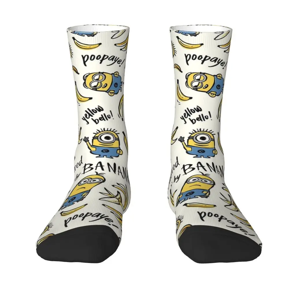 Custom Cool Print M- Minions Cartoon Socks for Women Men Stretchy Summer Autumn Winter M- Minions Bananas Crew Socks 1 Sd3ab01d8b8d846afbbc4dff1913f740e9
