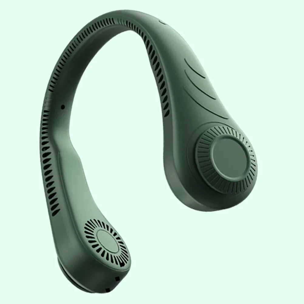 Mini Hanging Neck Fan Portable Bladeless Rechargeable Mute Cooling Wearable Neckband Leafless Fan 3-Speed Adjustable