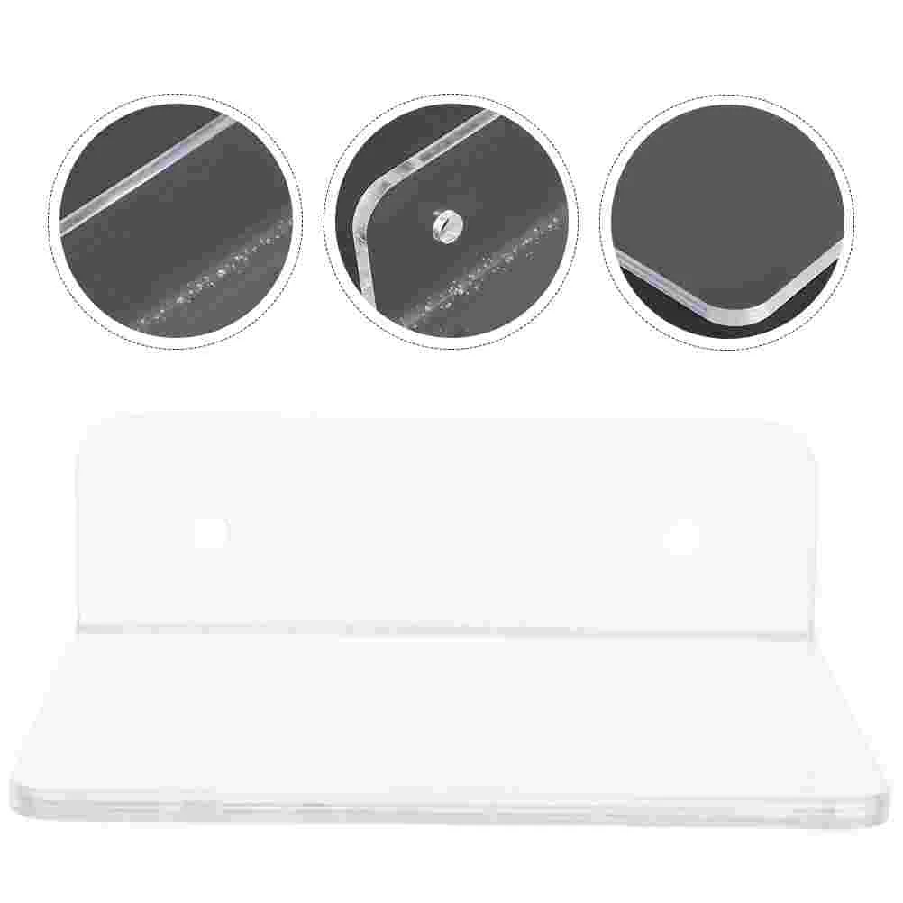 

Acrylic Storage Rack Floating Shelf Living Room Accessory Versatile Bracket No Drill