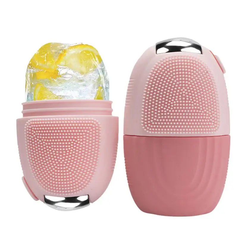 

Ice Face Roller Silicone Facial Ice Mold Pink Face Roller For Ice Compress Physical Cooling Food-Grade Ice Mold For Most Skin