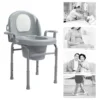 Bedside Commode Toilet Bedside Commode Armrests 3 Levels Height Adjustable with 2 Internal Buckets for Squat Toilet for Elderly 3