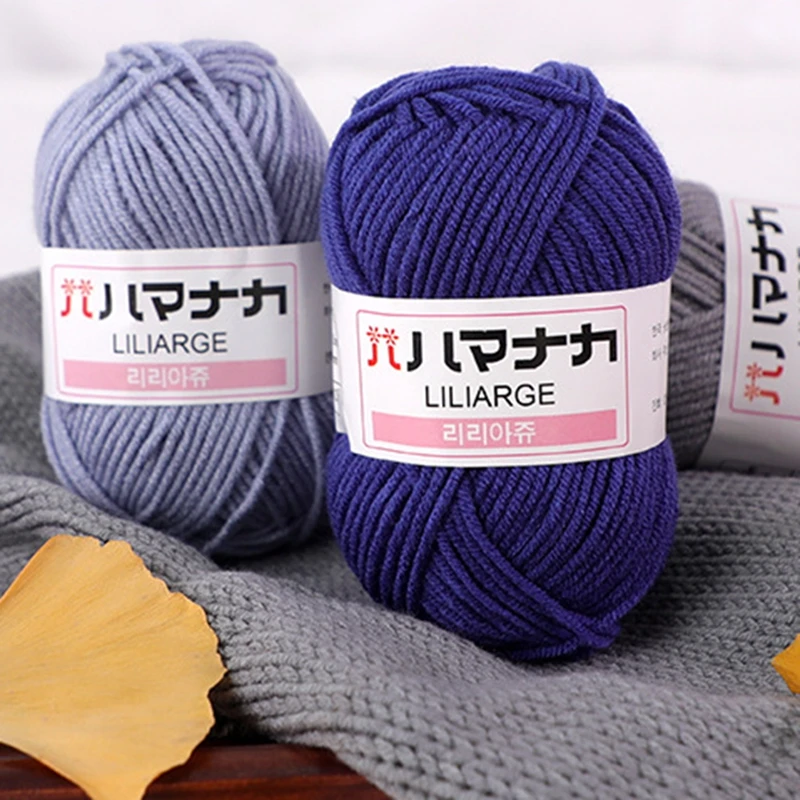 3PCS DIY Baby Milk Sweet Soft Cotton Knitting Wool Yarn Thick Fiber Velvet Yarn Hand Knitting Wool Crochet Yarn for DIY Sweater 2